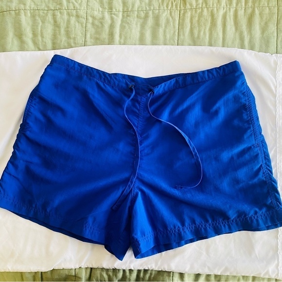 LL Bean Cobalt Blue Nylon Quick Drying Drawstring Waist Shorts Size LARGE - Picture 4 of 6